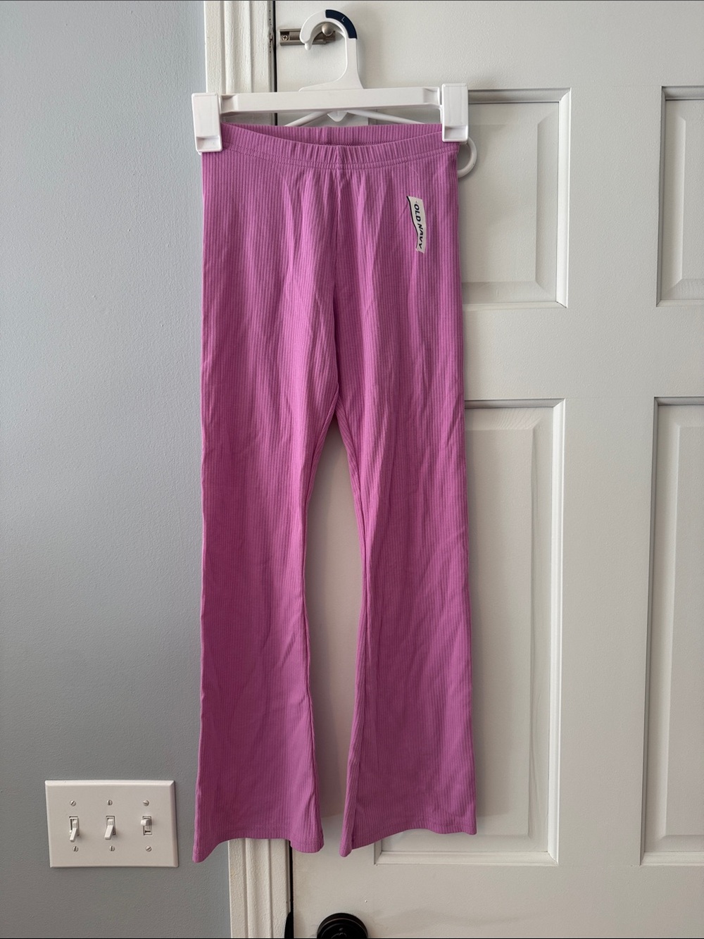 Old Navy Girls Lavender-Pink Ribbed Flare Leggings
